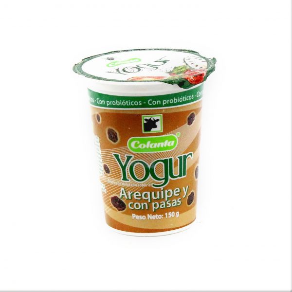 YOGURT COLANTA AREQUIPE CON PASAS VASO 150G