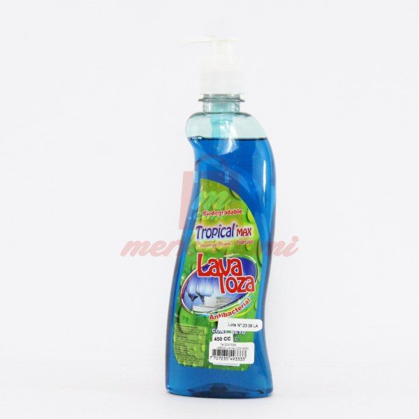 JABÓN LOZA LIQUIDO TROPICAL AZUL 450ML