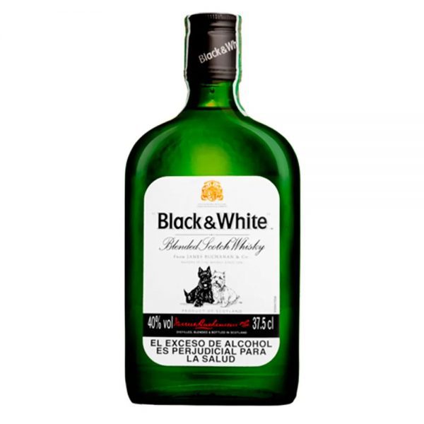 WHISKY BLACK & WHITE MEDIA 375ML.