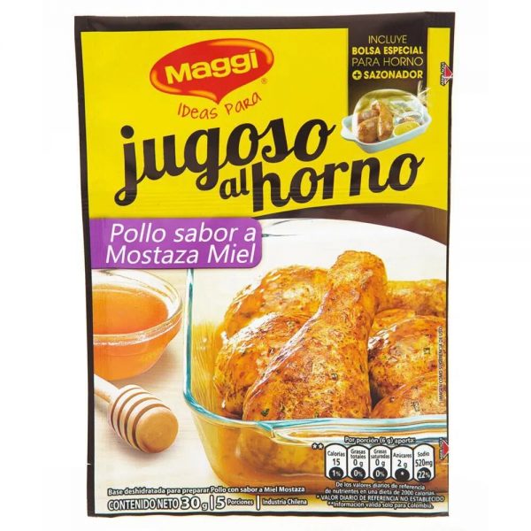 JUGOSO AL HORNO POLLO SABOR A MOSTAZA MIEL MAGGI X30GR